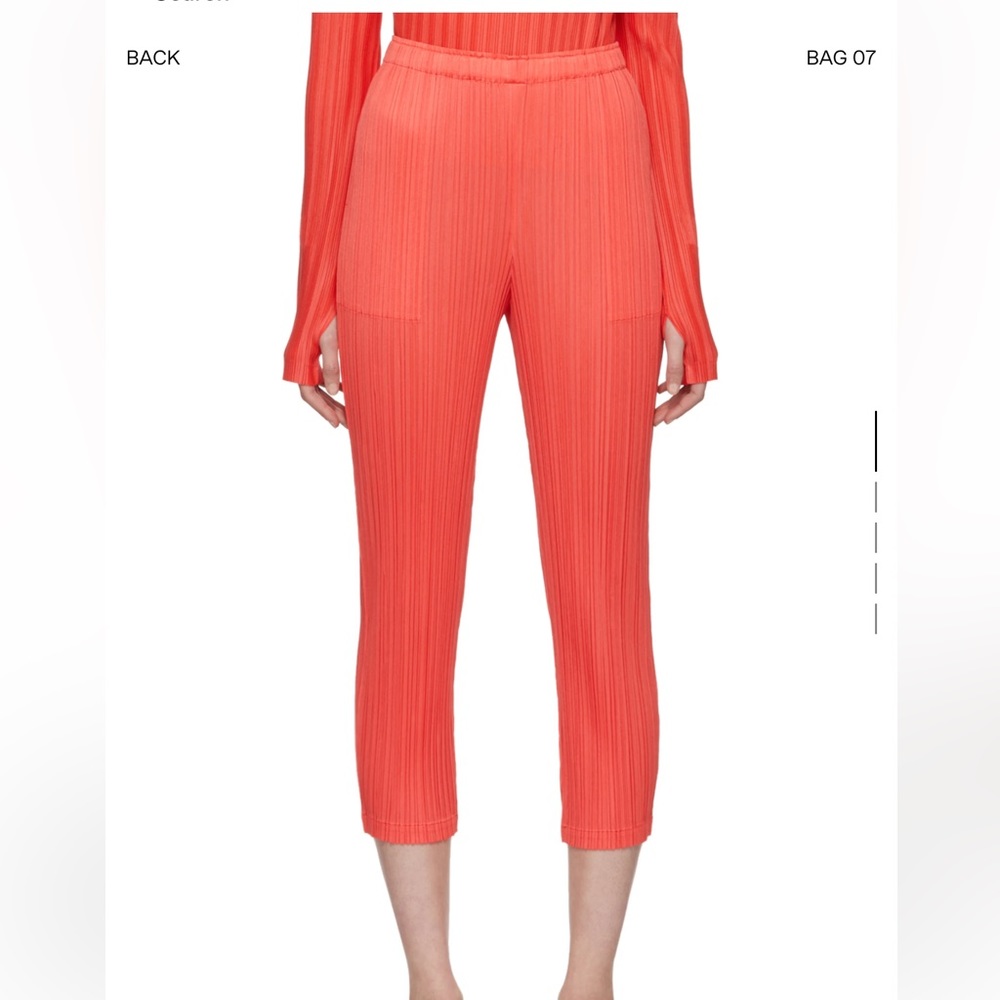 Pleats Please by Issey Miyake bright red pants sz 2